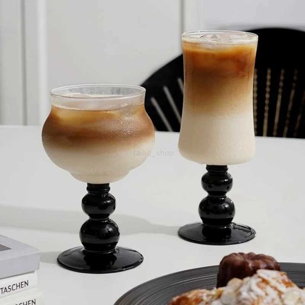 400ml Clear Goblet Coffee Cup High Borosilicate Glass Tea Mugs Milk Juice Wine Container Heat-Resistant Water Cup Drinkware 13ozB240719