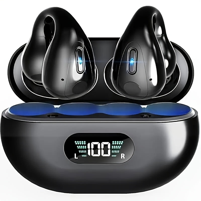 TEMU Menzluio Bone Conduction Wireless Headphones Active Call Noise Cancelling Earbuds Time Stereo Headphones For Iphone -