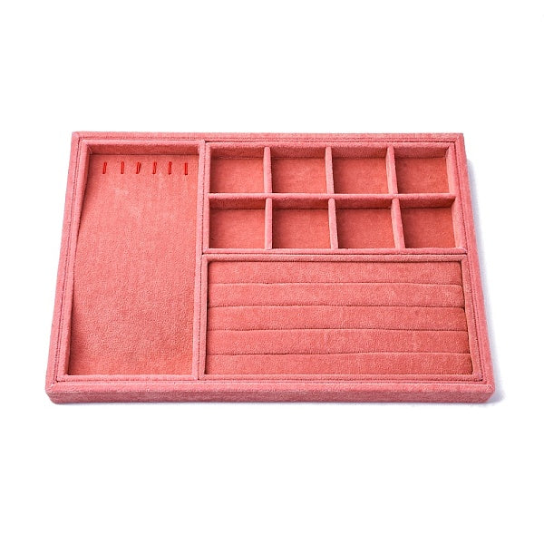 Herausnehmbare Schmuck-Organizer-Ausstellungstabletts aus Samt für Ohrringe