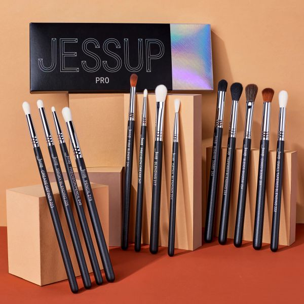 Jessup Eye Makeup Brushes set Professional Eye Blending Brush Synthetic Blends Shadow Crease Pencil Smoky T338