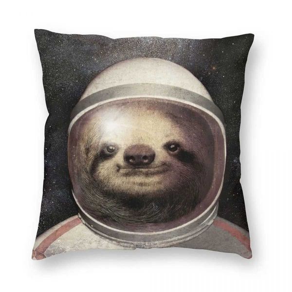 Space Sloth Square pillowcase Polyester Linen Velvet Creative Zip Decor Throw pillow Case Home Cushion CoverM240717