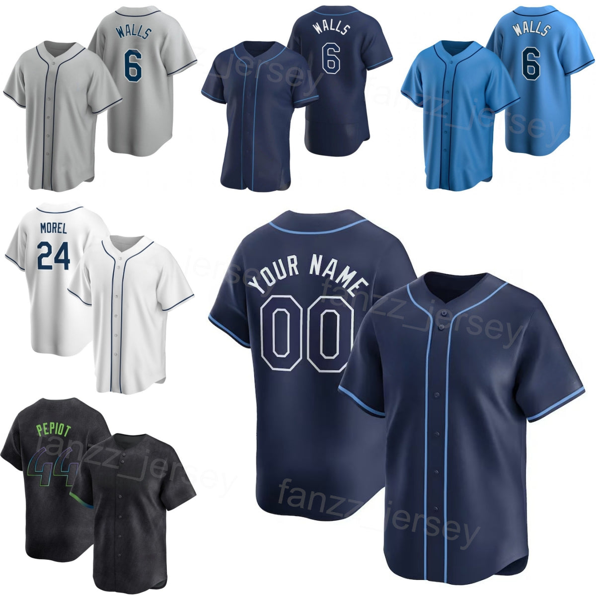 Space City Connect Baseball 19 Danny Jansen Jersey Woman Youth Man 24 Christopher Morel 28 Jake Mangum 6 Taylor Walls 52 Zack Littell 44 Ryan Pepiot