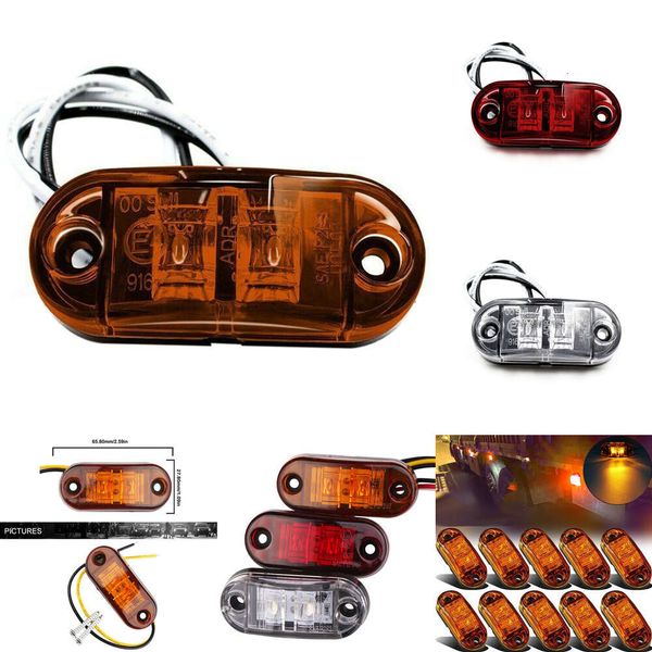 New 12V 24V Led Amber Warning Lights Light Semaphore Clearancelamp Yellow White Red LED Side Marker Lamp for Trailer Truc Car