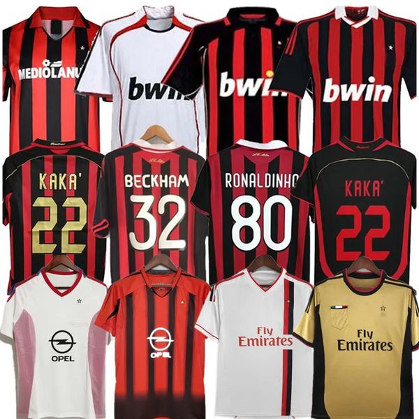 Retro Long sleeves soccer jerseys 95 96 02 03 04 05 06 07 09 10 13 14 KAKA MILANS RONALDINHO WEAH Maldini football shirts 2006 2007 2008 200