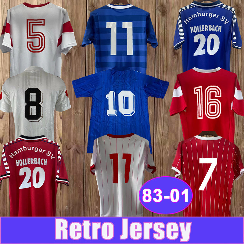 1983 2001 Hamburger SV Mens Retro Soccer Jersey GRAMMOZIS DOLL GROTH KOVAC HOLLERBACH Home Away 3rd Vintage Football Shirts