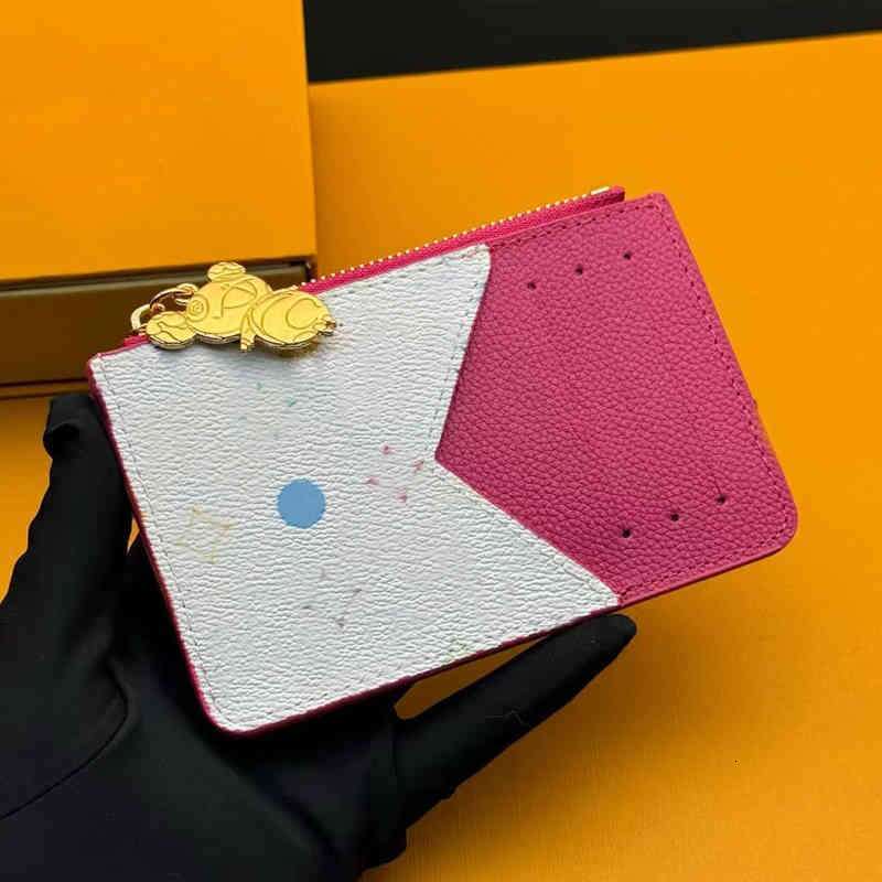 Mini Coin Purses Wallets Clea Designer Short Wallet Fashion Trend Credit Cards Holders Zipper Pocket Bags Genuine Leather ID Card Holder