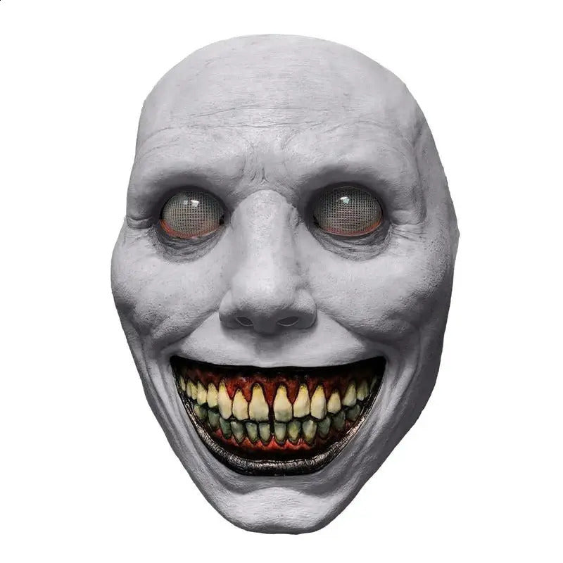 Creepy White Face Halloween Mask Smiling Mask Horror Face Masks Evil Cosplay Props Party Masquerade Halloween Mask 240729