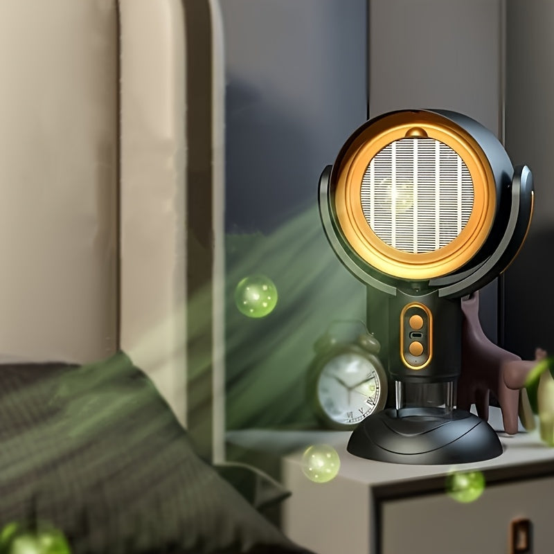 TEMU Portable Usb-powered Desktop Hood Smoke Absorber - Black & Golden Abs Body With Detachable Filter, Odor Eliminator & Air Freshener For Dorms,