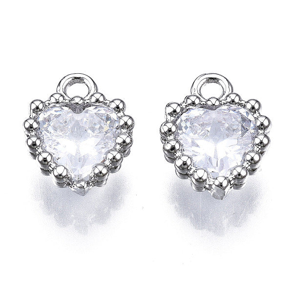 Charms di zirconi chiari intarsiati in ottone