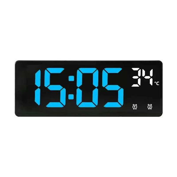 Voice Control Alarm Clock Digital Temperature Date 2 Alarm USB Powered Always On Snooze Table Clock Night Mode 12-24H LED Clock Y240904