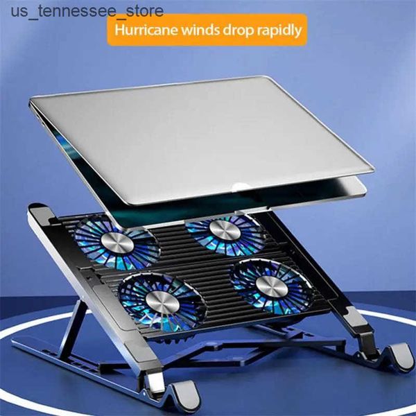 Laptop Cooling Pads Laptop Cooler Base Stand Foldable Laptop Cooling Pad Portable Adjustable Notebook Stand Plastic with 2-4 Fans Laptop Coo