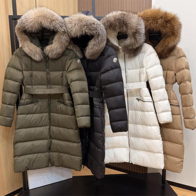 Womens Jacket Luxury winter Down jackets fur coats warm fashion parkas with belt lady cotton coat.