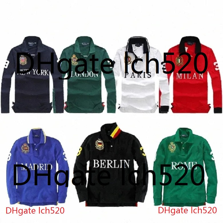 European and American long sleeved shirt 100% pure cotton standing collar men&#039;s T-shirt embroidery designer technology fashion casual T-shirt h