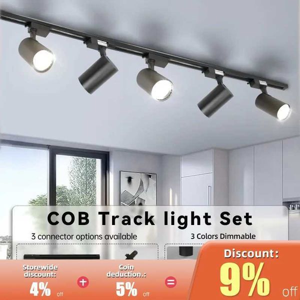 Dimmable Cob Track Lighting 220V Spot Led Rail Lighting Set 12-20-30-40W Track Light System Store Room Kitchen Lighting FixturesCL240730