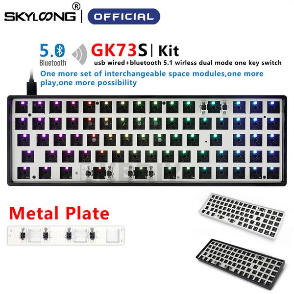 GK73 GK73S KIT Mechanical Keyboard Custom DIY RGB MX Kailh Box Switch Hot Swapping With Driver Software Program Macro