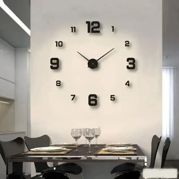 DIY Frameless Wall Clock - Creative Home Silent Timepiece for Bedroom & Office