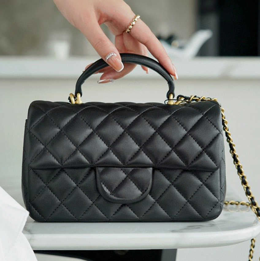 Evening Designer Bags 2023 CC Handle Mini Classic Flap Crossbody Bag Fashion Women Leather Handbag Wallet Dia Lattice 20cm