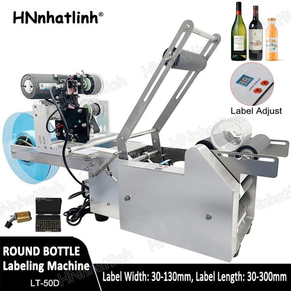 LT-50D LT-50 Semi automatic Round Plastic Glass Juice PET Bottle Labeling Machine Sticker Machine Label Dispenser machinery
