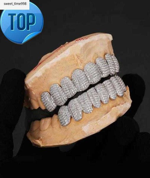 Grillz Dental Grills Exclusive customization Moissanite Teeth Grillz iced out Hop 925 Silver decorative braces Real Diamond Bling Tooth Gril