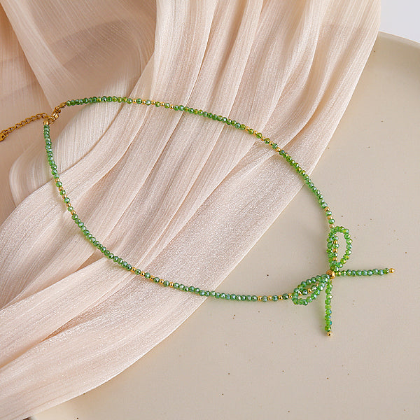 Collares de cuentas de vidrio con forma de rondelle adornados