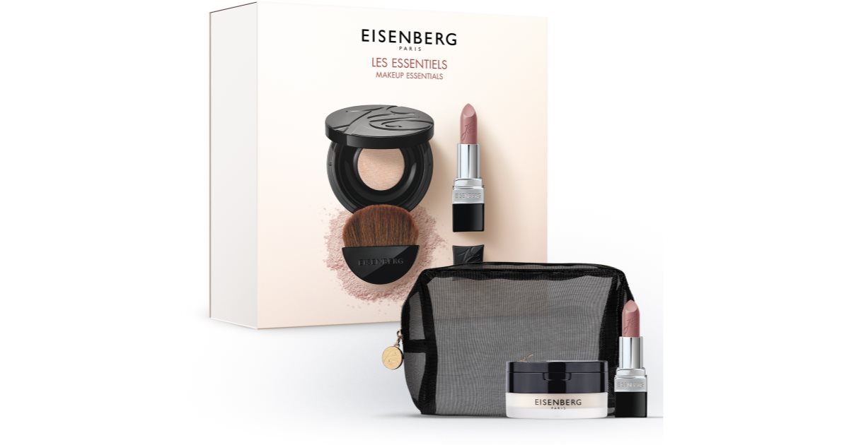 Eisenberg Makeup Essentials Make-up-Palette 01 Mattifying Loose Powder 7 g + Bois de Rose Hydrating Lipstick 3,5 g + Kosmetiktasche