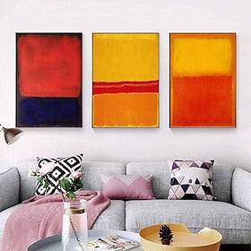 1 pièce Mark Rothko sur toile - Art mural peint à la main - Tableau pour bureau, chambre à coucher, décoration moderne - Toile roulée (sans cadre)