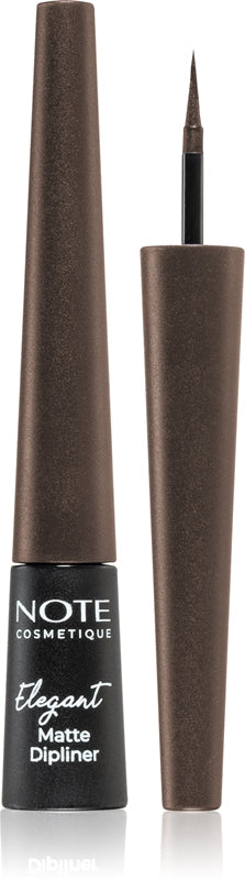 Note Cosmetique Elegante delineador líquido Matte Dipliner con acabado mate color 02 Coffee Brown 2,5 ml