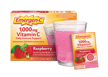 Emergen-C Oral Supplement, Raspberry Flavor, 0.3 oz Pkt, 30 Ct Box