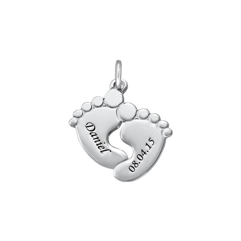 Engraved Baby Feet Charm