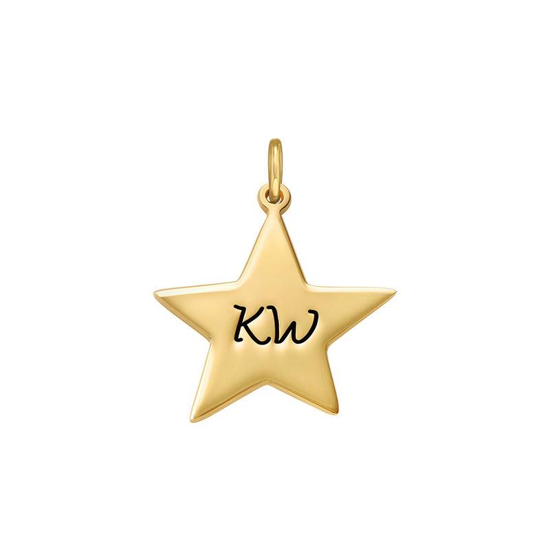 Engraved Star Charm - Gold Plated