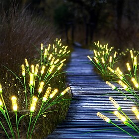 2 pçs led solar luzes do jardim alimentado acrílico bolha luzes ao ar livre decoração do jardim luzes da paisagem fogo de artifício lâmpadas do gramado