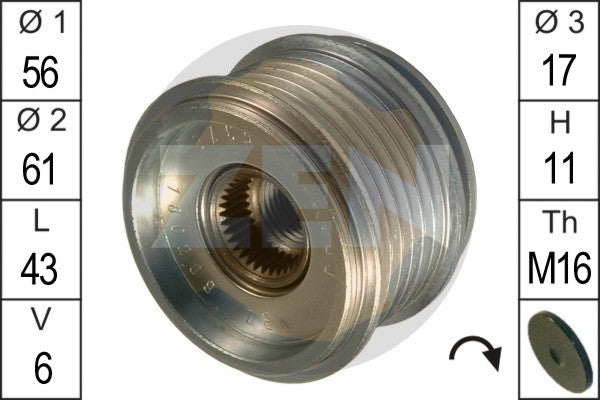 Alternator Freewheel Clutch ERA ZN5378