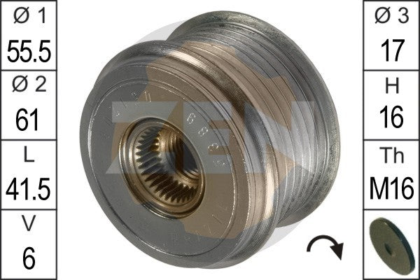 Alternator Freewheel Clutch ERA ZN5389