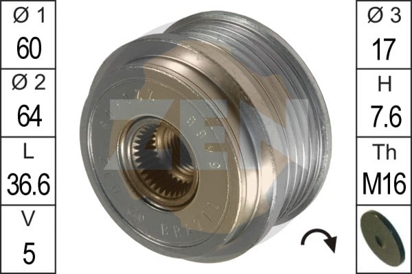 Alternator Freewheel Clutch ERA ZN5466