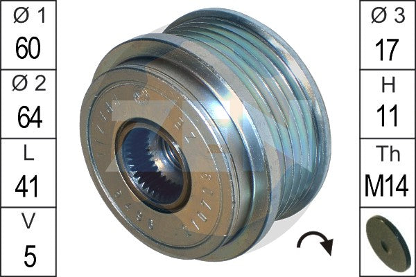 Alternator Freewheel Clutch ERA ZN5496