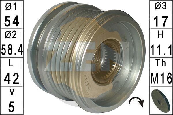 Alternator Freewheel Clutch ERA ZN5634