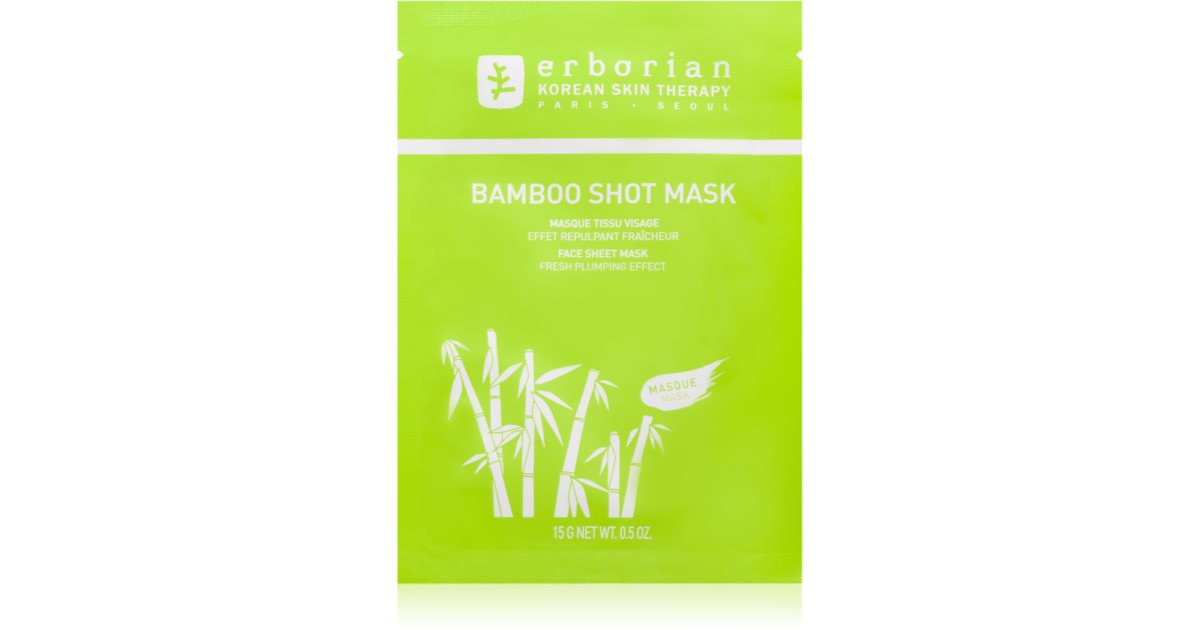 Erborian Bamboo Nourishing Face Mask In Fabric Moisturizing Effect 15 G