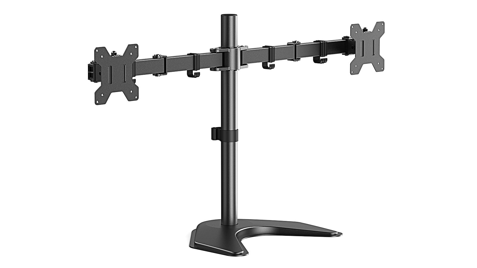 ErgoAV Articulating Motion Monitor Desk Stand: For 2 Monitors 13" to 27"