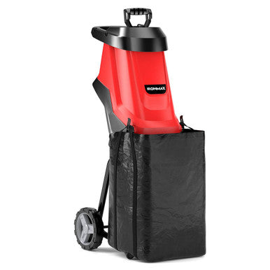15-Amp Electric Wood Chipper & Shredder - Leaf Mulcher with Wheels