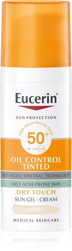 Eucerin Sol Oil Control Farget Gel-Solkrem SPF 50+ Lys - 50ml