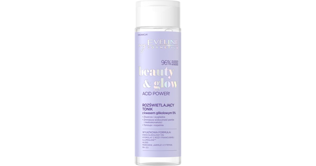 Eveline Cosmetics Beauty & Glødende syrekraft! Opplysende og fuktighetsgivende ansiktslotion 200 ml