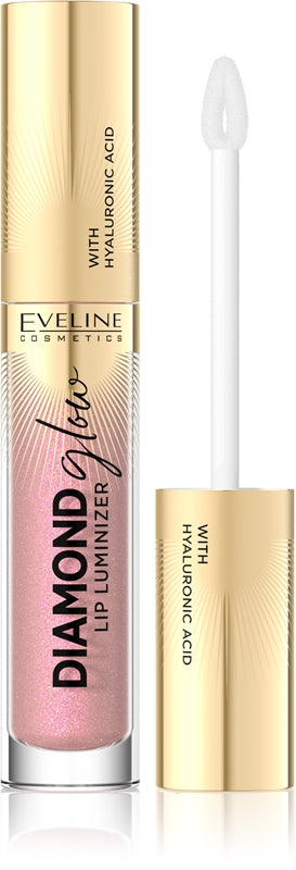Eveline Cosmetics Diamond Glow Brillanter Lipgloss mit Hyaluronsäure, Farbe 08 Honey Glam, 4,5 ml
