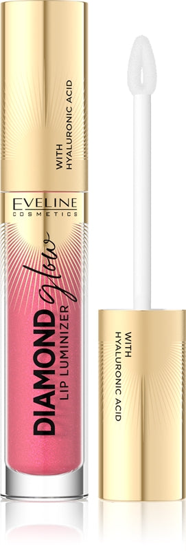 Eveline Cosmetics Diamond Glow Brillanter Lipgloss mit Hyaluronsäure, Farbe 09 Peach Dream, 4,5 ml