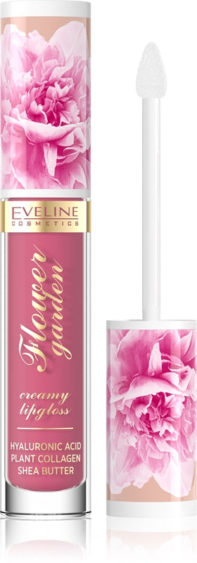 Eveline Cosmetics Flower Garden Kremowy błyszczyk do ust z kwasem hialuronowym Kolor 03 Magnolia Charm 4,5 ml