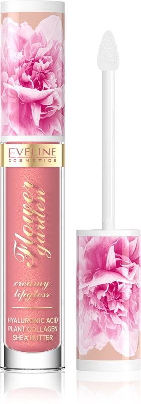 Eveline Cosmetics Flower Garden Cream Lipgloss mit Hyaluronsäure, Farbe 02 Sweet Daisy, 4,5 ml
