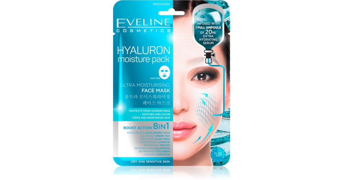 Eveline Hyaluron Moisture Pack Ultra Hydrating Face Mask 1 stk