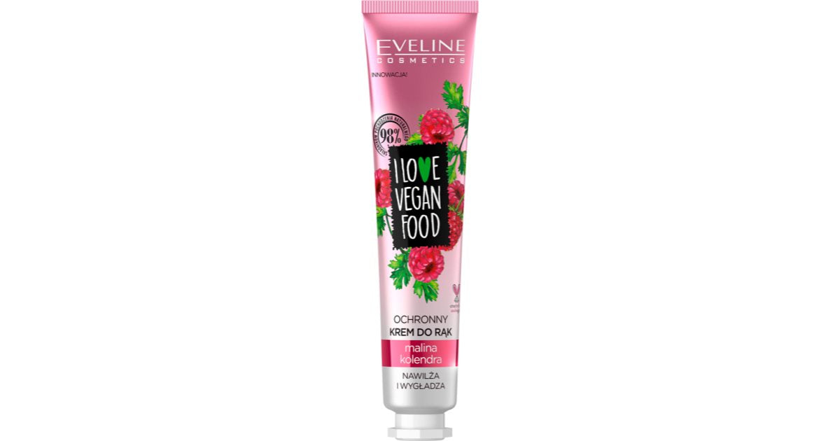 Eveline Cosmetics I Love Vegan Food Feuchtigkeitsspendende Handcreme mit Himbeergeschmack 50 ml