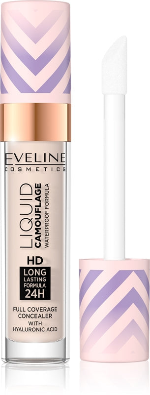 Eveline Cosmetics Corrector Líquido Camuflaje Waterproof Con Ácido Hialurónico Color 01 Porcelana Claro 7,5 Ml