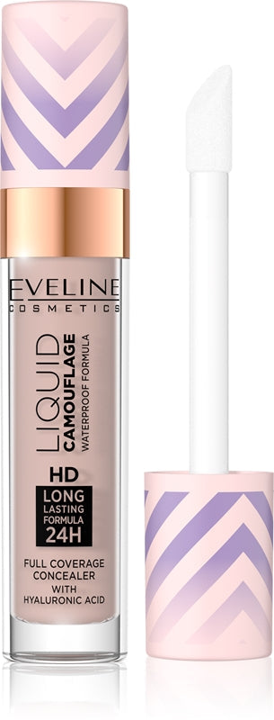Eveline Cosmetics Corrector Líquido Camuflaje Waterproof Con Ácido Hialurónico Color 04 Almendra Claro 7,5 Ml