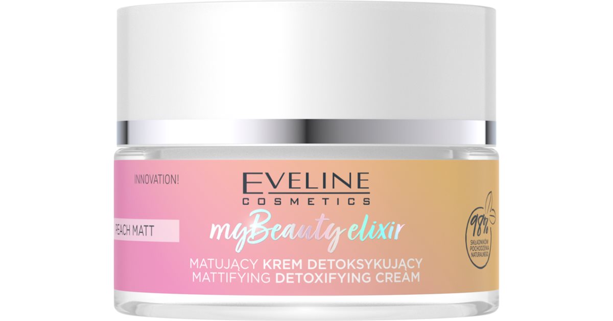 Eveline My Beauty Elixir Matujący i Detoksykujący Krem Do Twarzy Brzoskwinia Mat 50 ml